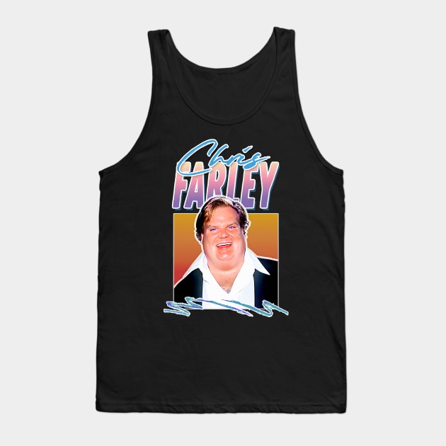 Chris Farley / Retro Film Fan Aesthetic Design Tank Top by DankFutura